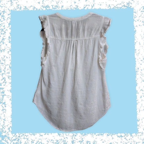 Old Navy Linen-Like Sheer Embellished Lightweight Sleeveless Blouse Tank Tee - Picture 6 of 8